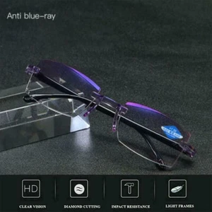 Anti Blue Reading Glasses Multifocal Progressive Photochromic Lens +1.0 to +4.0 - Picture 1 of 18