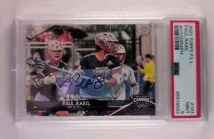 2022 Topps Premier Lacrosse League PLL PAUL RABIL Auto card #193 PSA 9 MINT - Picture 1 of 2
