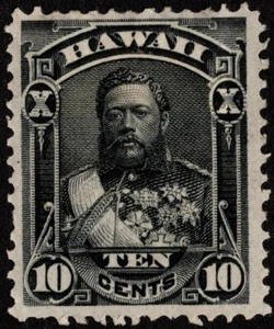 Hawaii Stamp Scott # 40 Mint - 10 Cents Black King David Kalakaua Portrait F-VF - Picture 1 of 1