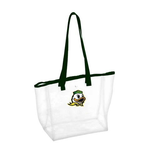 Oregon Ducks Clear Stadium Tote Bag - Puddles Logo Cover