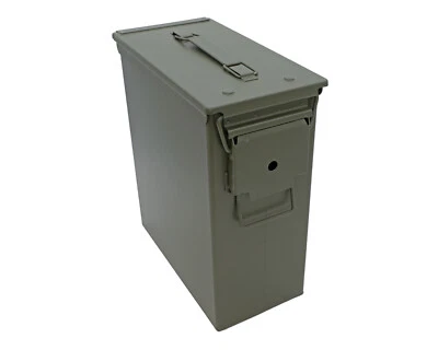 Ammo Box New Military Storage Container 50Cal Tools Sealed Lid Hinged PA60 Metal - Image 1 of 4