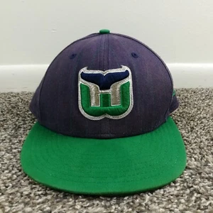 Hartford Whalers Hat Cap New Era Pinstripe Spellout Vintage Hockey Snapback - Picture 1 of 8
