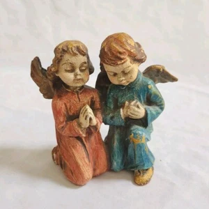 Achatit Angels Praying Figurine Handarbeit Handiwork Germany Blue Red Children - Picture 1 of 14