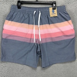 Chubbies The Sunset Stripe Swim Trunks Mens XL Grey Pink Mesh Lined Swimwear NEW - Picture 1 of 8