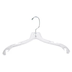 17 inch Clear Plastic Dress Hangers (Case of 20) - Picture 1 of 2