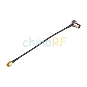 SMA plug to IEC DVB-T TV PAL male right angle RG174 cable jumper RF pigtail 12cm - Picture 1 of 4