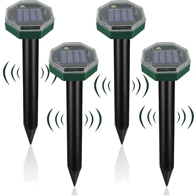 Solar Maulwurfschreck 4 Stück Wasserdicht Ultraschall Vogelschreck Garten - Bild 1 von 2