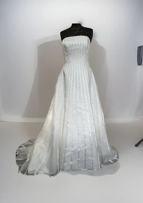 New Benjamin Roberts Ribbon And Sparkle Wedding Dress, Size 10 - Image 1 of 4