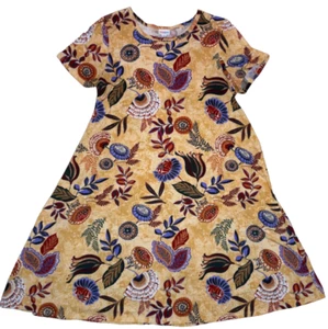 Vestido para mujer LuLaRoe talla XL Jessie dorado púrpura rojo verde cachemira bolsillos florales - Imagen 1 de 5