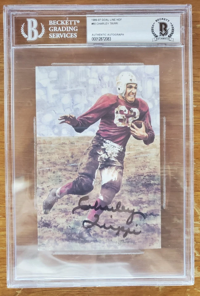 Charley Trippi AUTO Signed 1990 Goal Line Art Beckett BAS Authenticated HOF - Image 1 of 1
