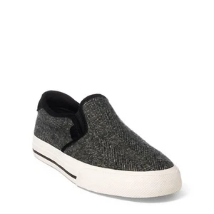 Polo Ralph Lauren Herren Vaughn Slip On II Sneaker - Fischgrätmuster schwarz/creme neu mit Karton - Bild 1 von 1