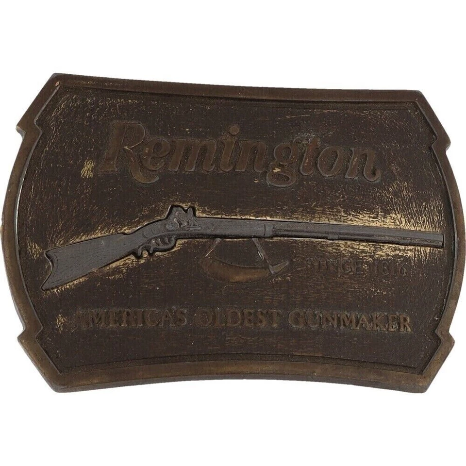 Rifle Remington 1816 Flintlock Gun Lover Western años 70 hebilla de cinturón vintage Foto 1 de 4
