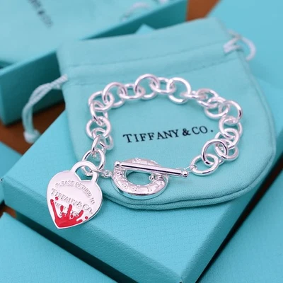 Return to Tiffany Heart red Tag Toggle Bracelet in Sterling Silver Lengh 19 cm - Image 1 of 4
