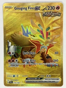 Gouging Fire ex NM GOLD 214/162 SV05: Temporal Forces Pokemon TCG Holo - Picture 1 of 6