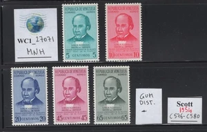WC1_27071.VENEZUELA. 1954 SIMON RODRIGUEZ air set. Sc.C576-C580. MNH - Picture 1 of 1