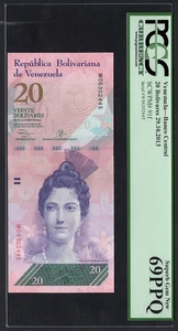 Venezuela 20 Bolivares 29-10-2013 P91f Uncirculated Grade 69 - Picture 1 of 2