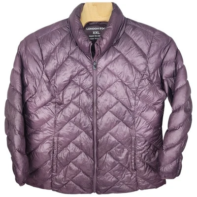 London Fog Purple Lightweight Womens 2XL Down Packable Puffer Jacket Zip No Hood - Image 1 of 4