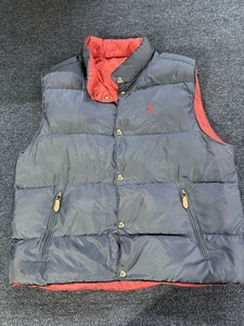 Polo Ralph Lauren Reversible Down Puffer Vest Size XXL Black / Red Snap Pocket - Picture 1 of 6