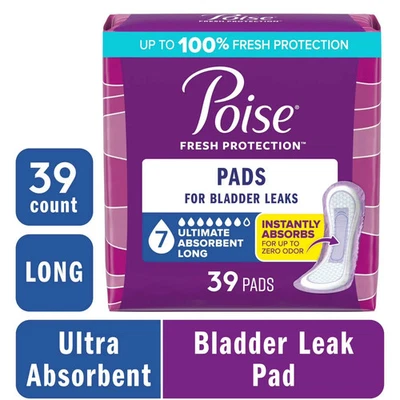 Almohadillas para incontinencia de aplomo y posparto 7 gotas ultra absorbentes largas 78 quilates Foto 1 de 2