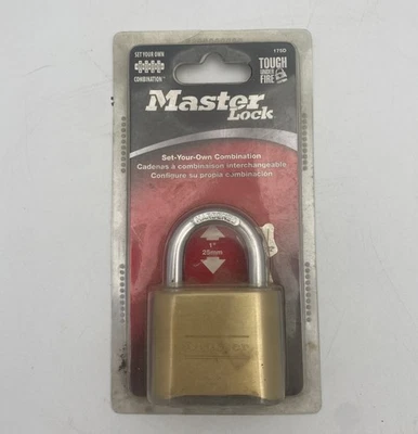 NEW Master Lock Resettable Combination Padlock 2" wide Brass 175D - Image 1 of 4