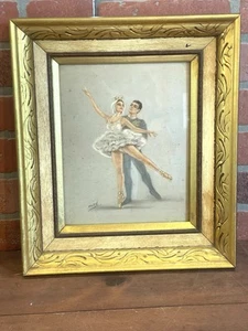 Bailarina Monte vintage estampado pastel enmarcado por Newman Galleries alrededor de 1950 - Imagen 1 de 4