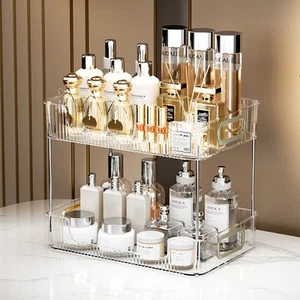2 Tier Cosmetic Makeup Holder Storage Shelf Counter top Organizer Perfume Stand - Picture 1 of 4