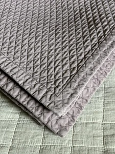 Restoration Hardware Diamond Pattern Lavender Coverlet Cotton Portugal 86 x 86 - Picture 1 of 7