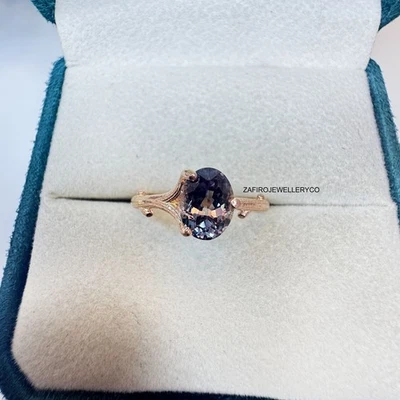 Alexandrite Ring, Oval Cut Alexandrite, June Birthstone, Solitaire Ring - Image 1 of 4