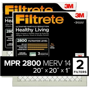 Filtro aria 3M Filtrete 20x20x1 2 CONFEZIONI MPR 2800 MERV 14 - Foto 1 di 11