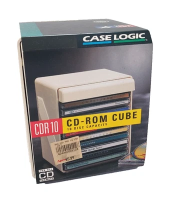 New! Case Logic CDR 10 CD-ROM Storage Cube Beige 10 Disc NWT 1994 VTG 90s - Image 1 of 4