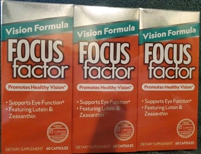 3x Focus Factor Visión Saludable 60 Cápsulas Ea EXP 5/2025 Foto 1 de 3