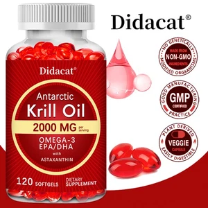 Antarctic krill oil supplement for brain and heart health with omega-3 - Picture 1 of 12