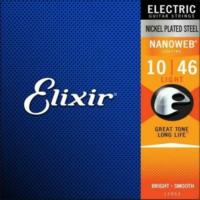 Elixir Corde Chitarra Elettrica 12002 12052 NANOWEB Acciaio Nichelato 6Corde - Immagine 1 di 4