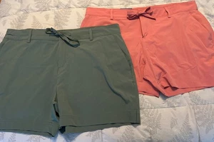 2 Paar Reel Legends Breezeway XL UPF50 feuchtigkeitsableitende Shorts neu mit Etikett 5" grün pink - Bild 1 von 6