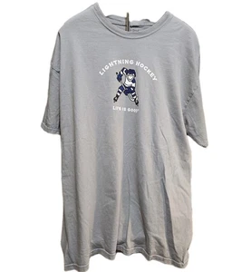 Life is Good Tampa Bay Lighting Hockey Jake T-Shirt Men's Large Gray Vintage  - Picture 1 of 6