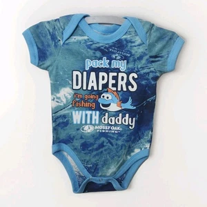 🎣MOSSY ROBLE Infantil Manga Corta Camisa Una Pieza 3-6 meses AZUL Pesca con Papá - Imagen 1 de 7