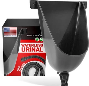 Stock Your Home Waterless Urinal for Men (Black), Plastic Urinals Black - Picture 1 of 7