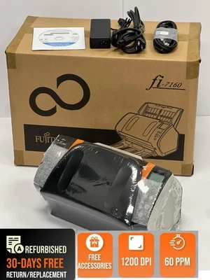 Full package in Box / ZERO Count/ Fujitsu fi-7160 Document Scanner(Display Unit) - Image 1 of 4