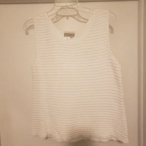 COLDWATER CREEK Women's  Cotton Knit Tank Top White Size L - Picture 1 of 5