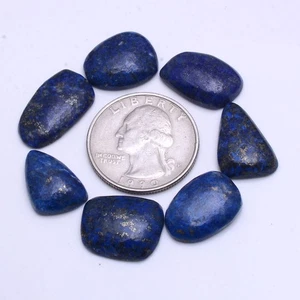 7 Pcs Natural Lapis Lazuli 16mm-20mm Cabochon Untreated Huge Loose Gemstone Lot - Picture 1 of 9