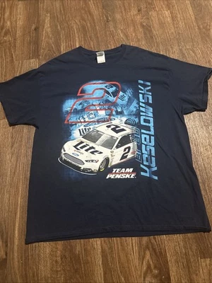KESLOWSKI NASCAR  BLUE TEAM PENSKE MILLER LITE #2 TSHIRT SIZE XL - Image 1 of 4