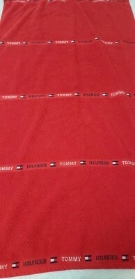 Toalla de playa de baño Tommy Hilfiger rojo blanco azul tela de rizo Foto 1 de 4
