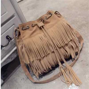 Moda Retro Imitación Gamuza Flecos Mujeres Bolsos Mensajero Bolso Nuevo Bolso de Mano Borla... - Imagen 1 de 9