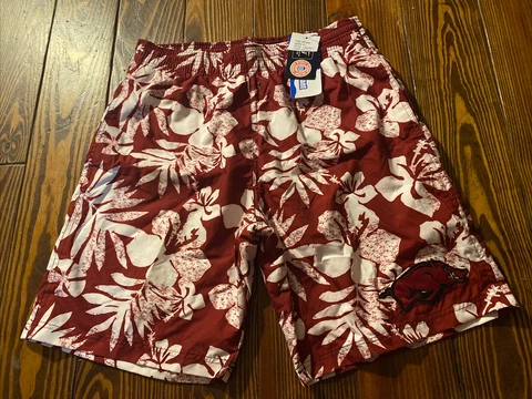 NEW Mens Arkansas RAZORBACKS Swim Trunks XL (38”-40”) Hawaiian Board Shorts - PP Cover