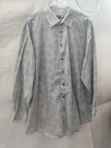 JF J. Ferrar SLIM FIT Black/White Stretch Dress Shirt Men XXL 18-18 1/2 34/35 - Picture 1 of 7