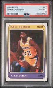 Fleer Basketball Magic Johnson 1988 #67 PSA 8 casi nuevo-como nuevo - Imagen 1 de 2