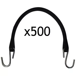 (500) Heavy Duty 15" Natural Rubber Tarp Straps/Bungee Cords w/ S-Hooks - Picture 1 of 5