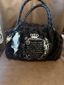 Y2K Juicy couture daydreamer once upon a time quilt large hobo velvet velour bag