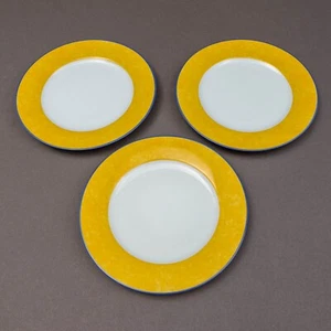 Laure Japy Paris Giverny Yellow Blue Trim 7 1/8" Bread & Butter Plate Set Of 3 - Picture 1 of 7