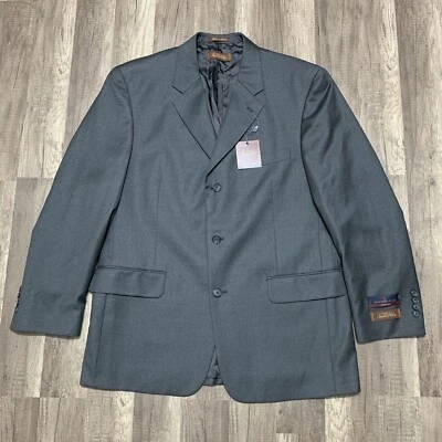 Tasso Elba Blazer Mens 42R Gray Angelico Super 140s Wool Sports Coat Jacket - Image 1 of 4